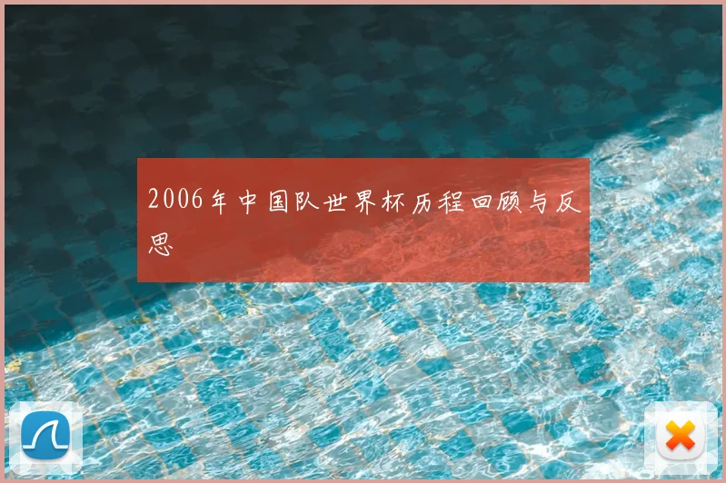 2006年中国队世界杯历程回顾与反思